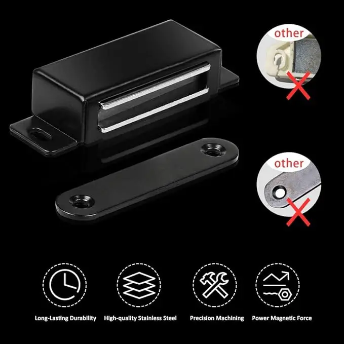 Magnetic Door Catch 20KG Pull Strong Magnet Cabinet Latches,Magnetic Hardware Stainless Steel Chrome Door Closer