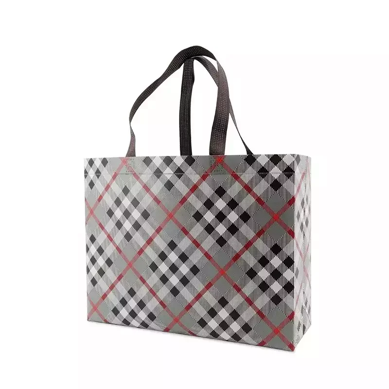 Custom logo spunbond non woven fabric Shopper Eco-friendly Reusable PP Laminated non-woven shopping tote bag