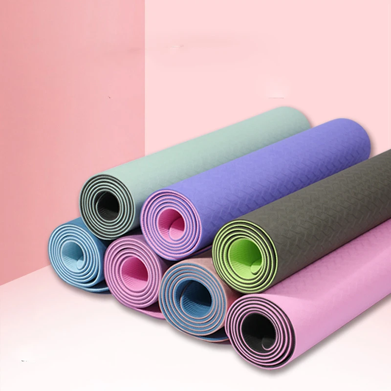 Wholesale custom logo non-slip eco friendly foldable thick gym tpe yoga mat
