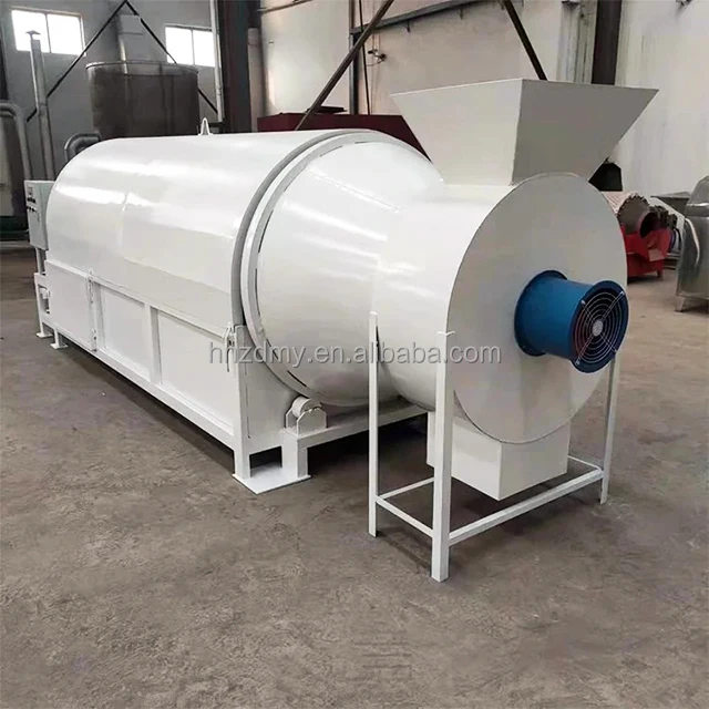 Electric heating wood chip frying pan Stainless steel corn and rice dryer Multifunctional chicken manure and cow dung drum dryer