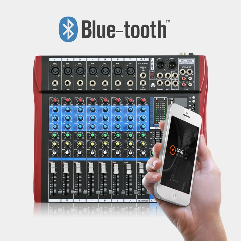 Professional Studio Music Equalizer 6 Channels Analogue Mixing Console Digital Effect Processor Audio Mixer