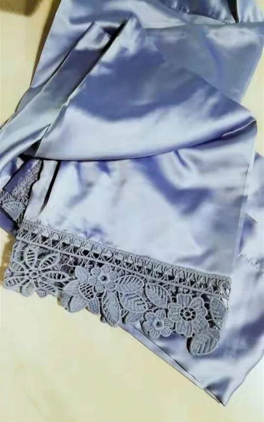 
Girls Lace Blank Silk Satin Robe For Wedding Party Plus size Bridesmaid Robe 