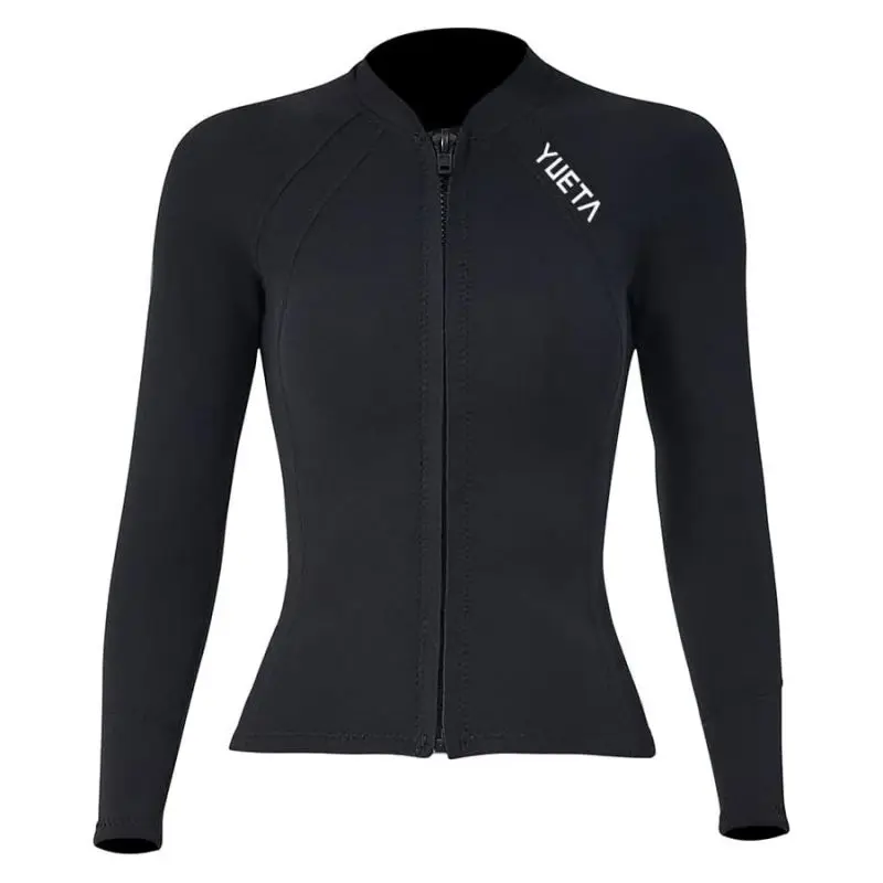 Custom 2mm Wetsuit Jacket Neoprene Long Sleeve Thermal Surf Women Wetsuit Top Men Front Zipper