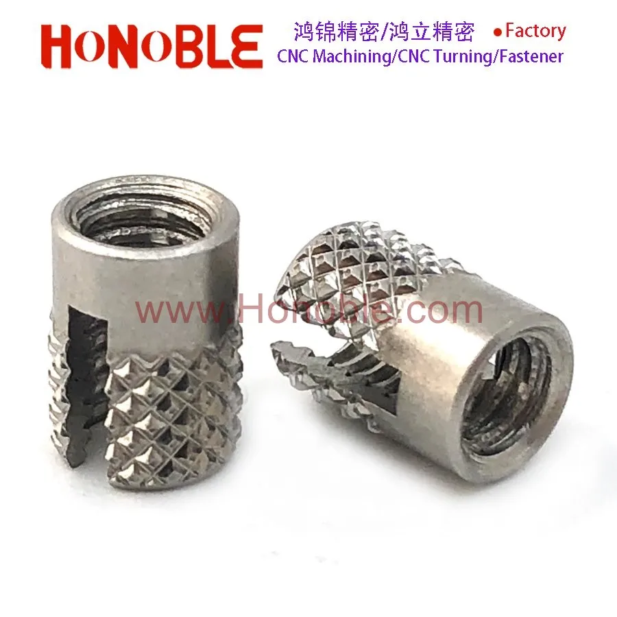 8-32,M4Press-Lok Inserts Slotted brass insert nuts