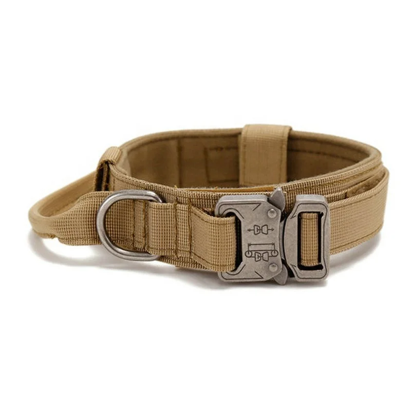 Durable Tactical Metal Buckle Dog Collar Leash Set Adjustable Pet Collar Leash Medium Large Dog Leash Dog Supplies