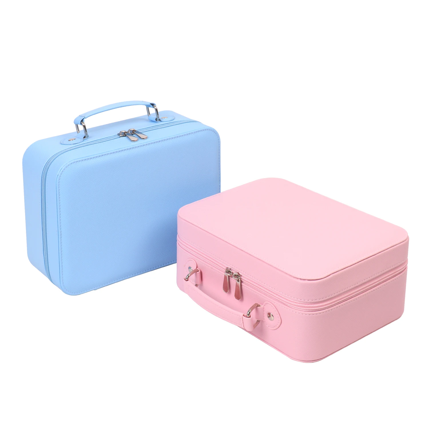 Custom Portable Travel LED Light Makeup Bag Cosmetic Mirror Beauty Case Waterproof Make Up Bag Mirror