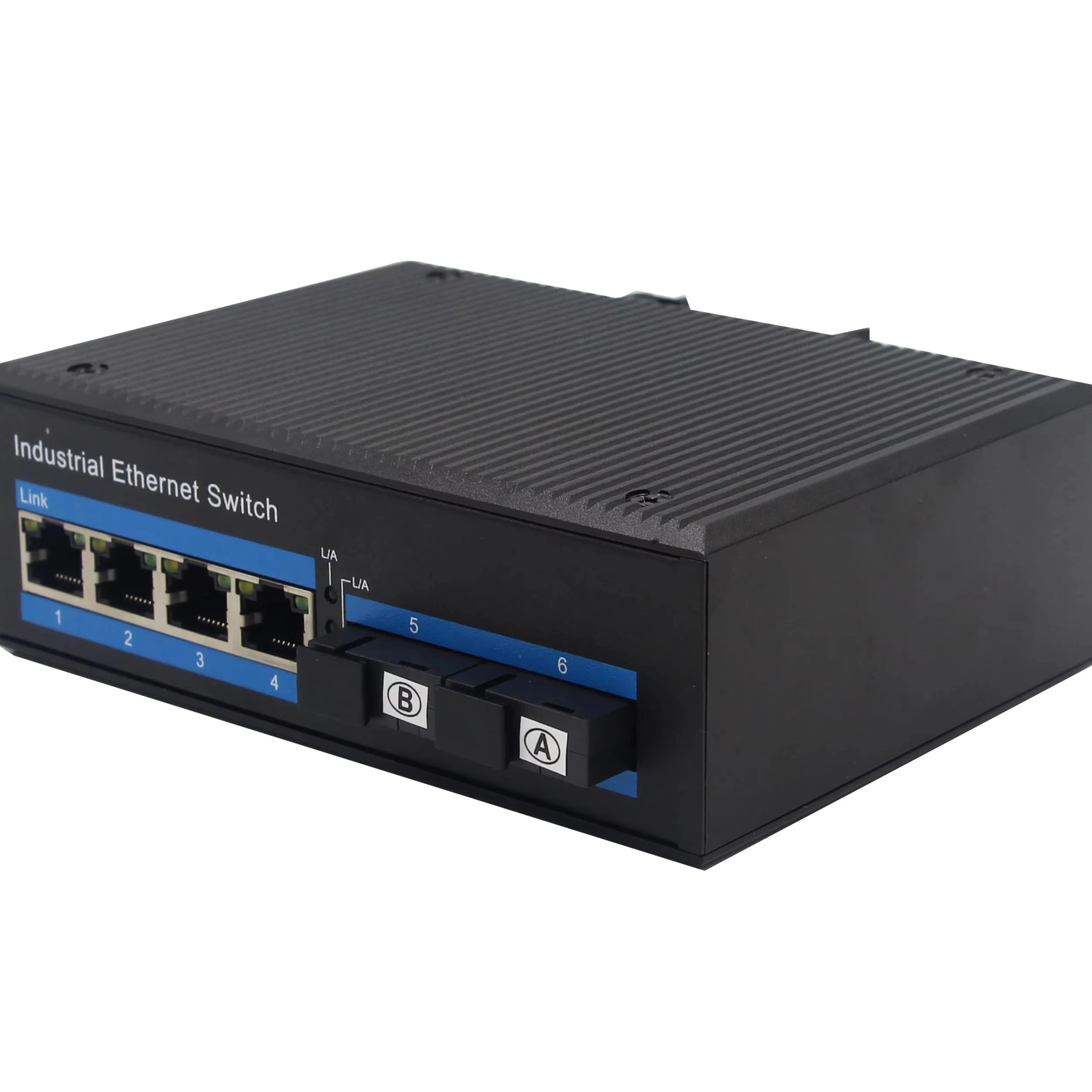 Industrial  Switch 10/100M 2 fiber port  4 RJ45 port single fiber SM 20km FC connector  Fiber Switch