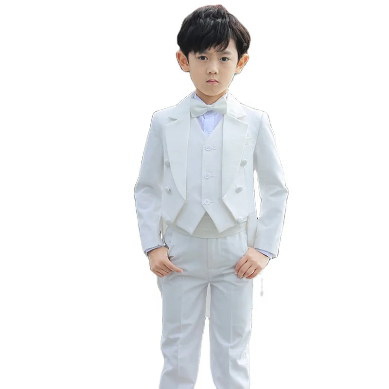 Customized Kids Two-piece Pant Suit Set Boys Tail Suit  for Wedding Piano Performance