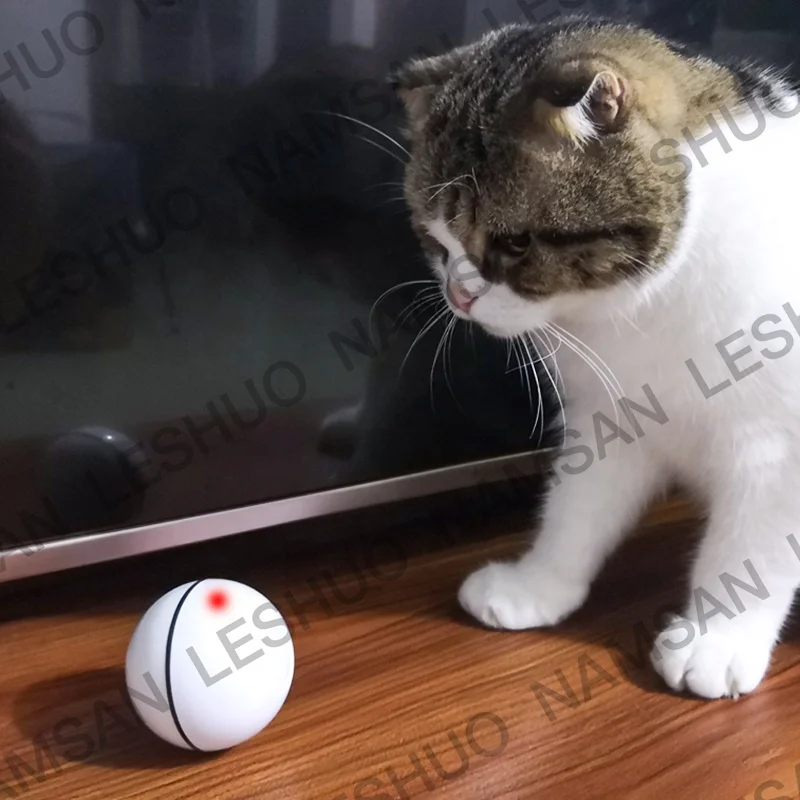 Interactive Pet Toys Automatic Motorized Scrolling USB Charge Cat Toys Light Pet Chase Laser Cat Toy Ball