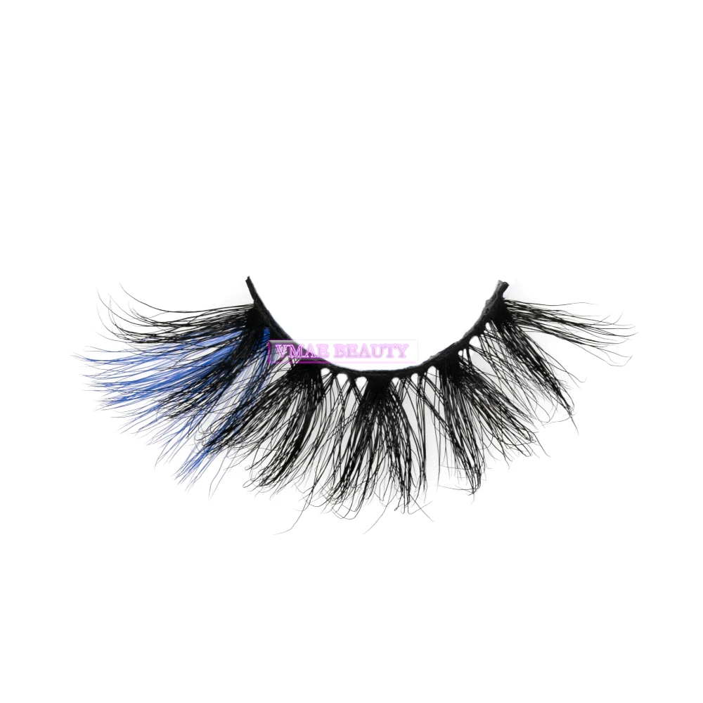VMAE Hot Sale Cruelty-free Reusable 15 Times Black Band Thickness Colorful Mink Eyelashes 25mm Full Strip Lashes