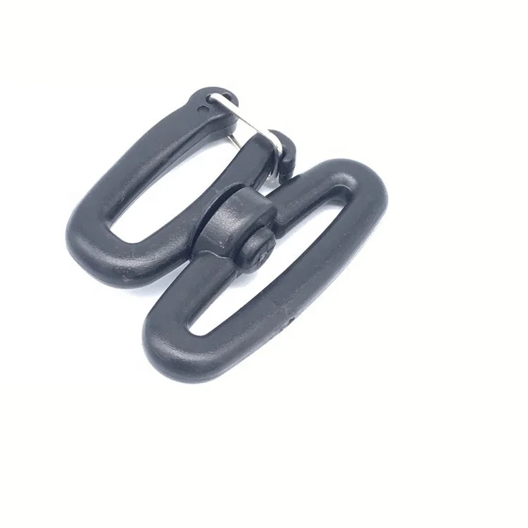 Wholesale high quality custom designer backpack accessories black bag clasp clip swivel plastic snap hook plastic bag hook
