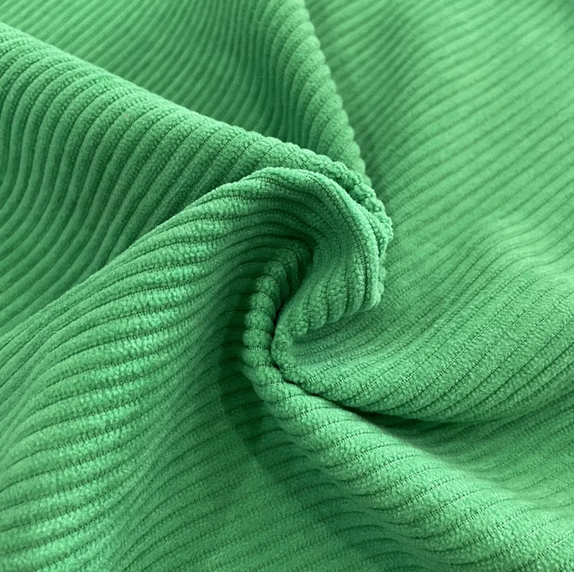 Professional Striped Knitted Plush Fabric Dress Making Luxury Soft Plush Velvet Fabric For Sale