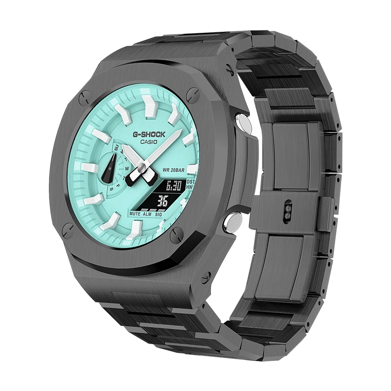 MOD Kit G Shock GA2100 stainless steel watch band strap and case bezel For Casioak G Shock GA2100