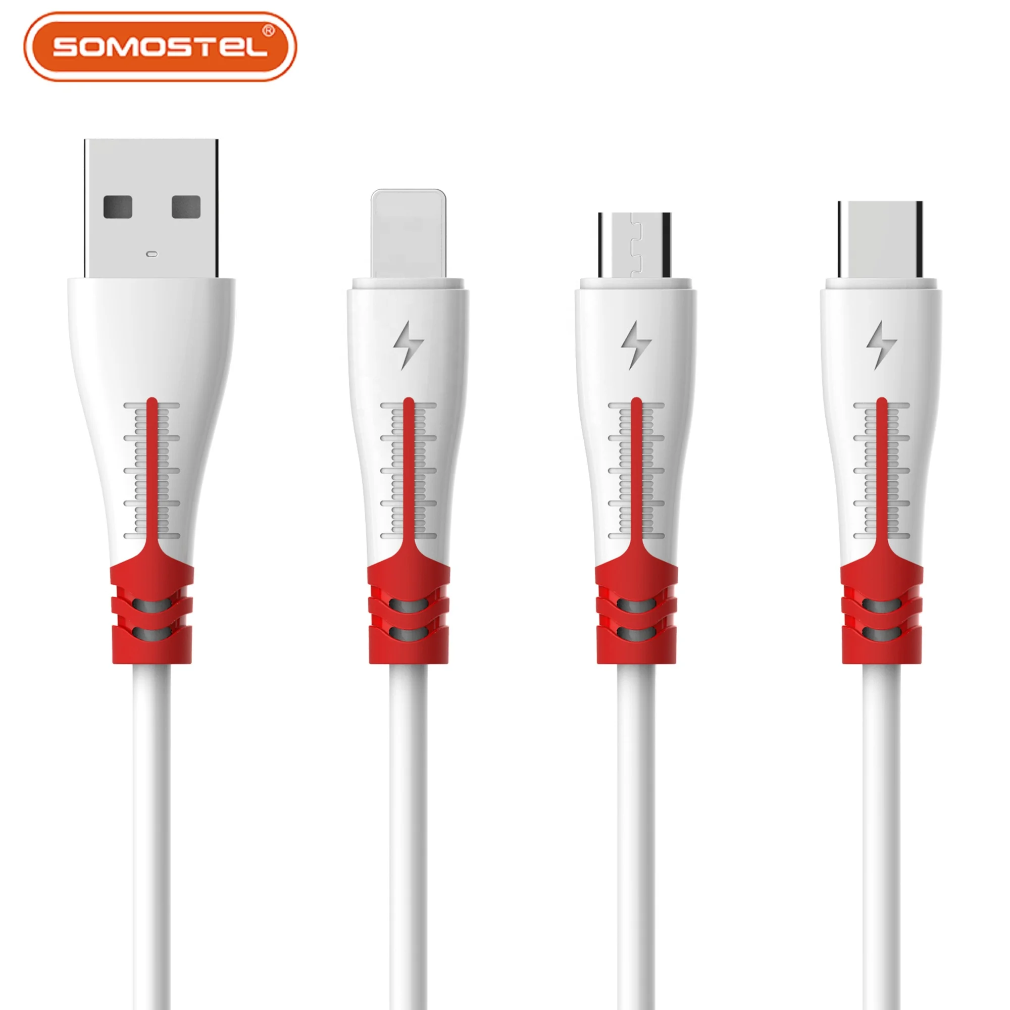 economic cable USB de carga rapida fast charging data cable 2.1A de doble color for IPhone/Micro/Tipo-C