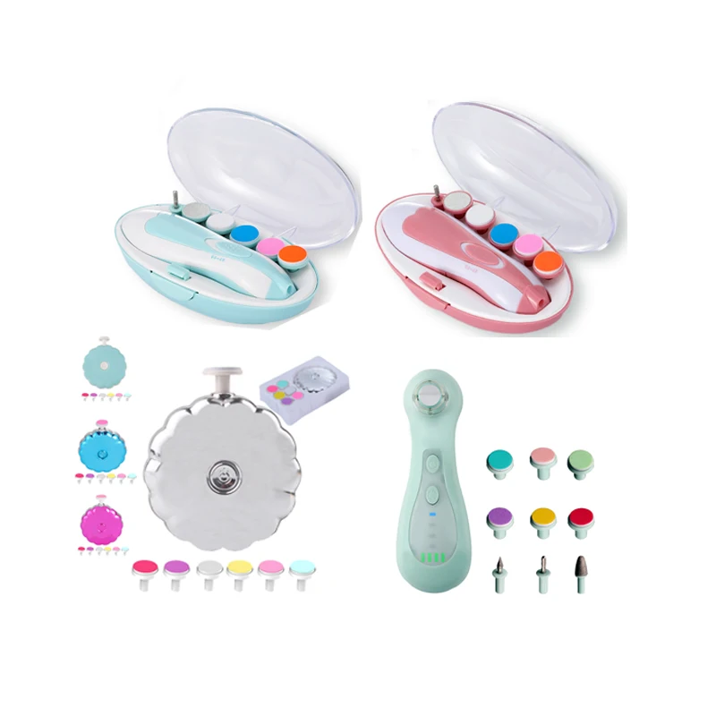 Showell factory custom  USB rechargeable baby nail trimmer electric baby nail sharpener  with nail scissors clipper