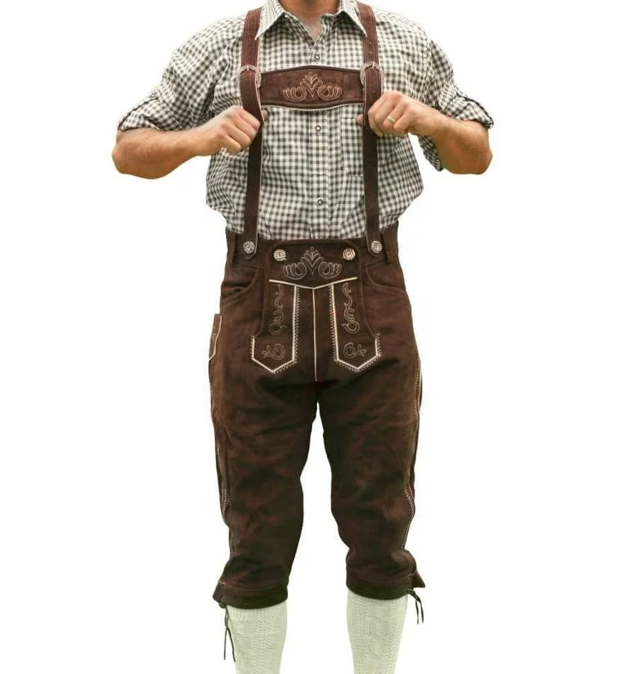 2022 mens Oktoberfest new lederhsoen German style new long kneee length boys lederhosen fiesta with free shirt prime quality