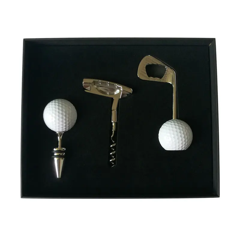 Golf Shaped Wine Bottle Corkscrew Opener Club Bar Kitchen Tool Set