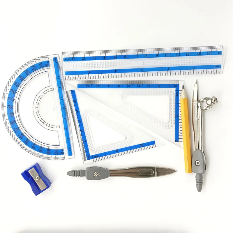 Комплект компаса и линейки комплект из 9 набор для учеников
