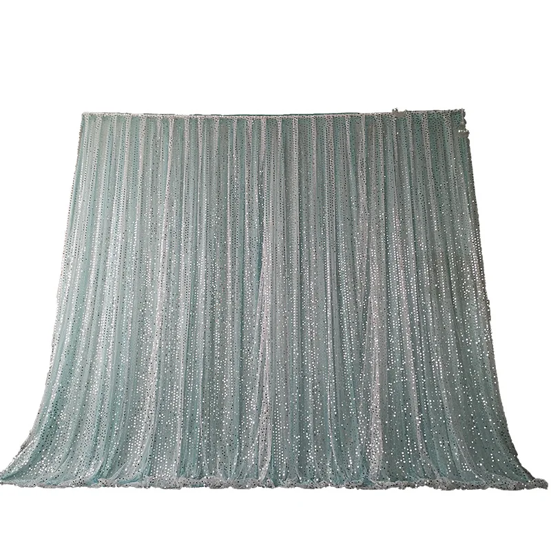 Wedding Stage Sequin Curtain Double-Layer Yarn Birthday Wedding Decoration Backdrop Drapes
