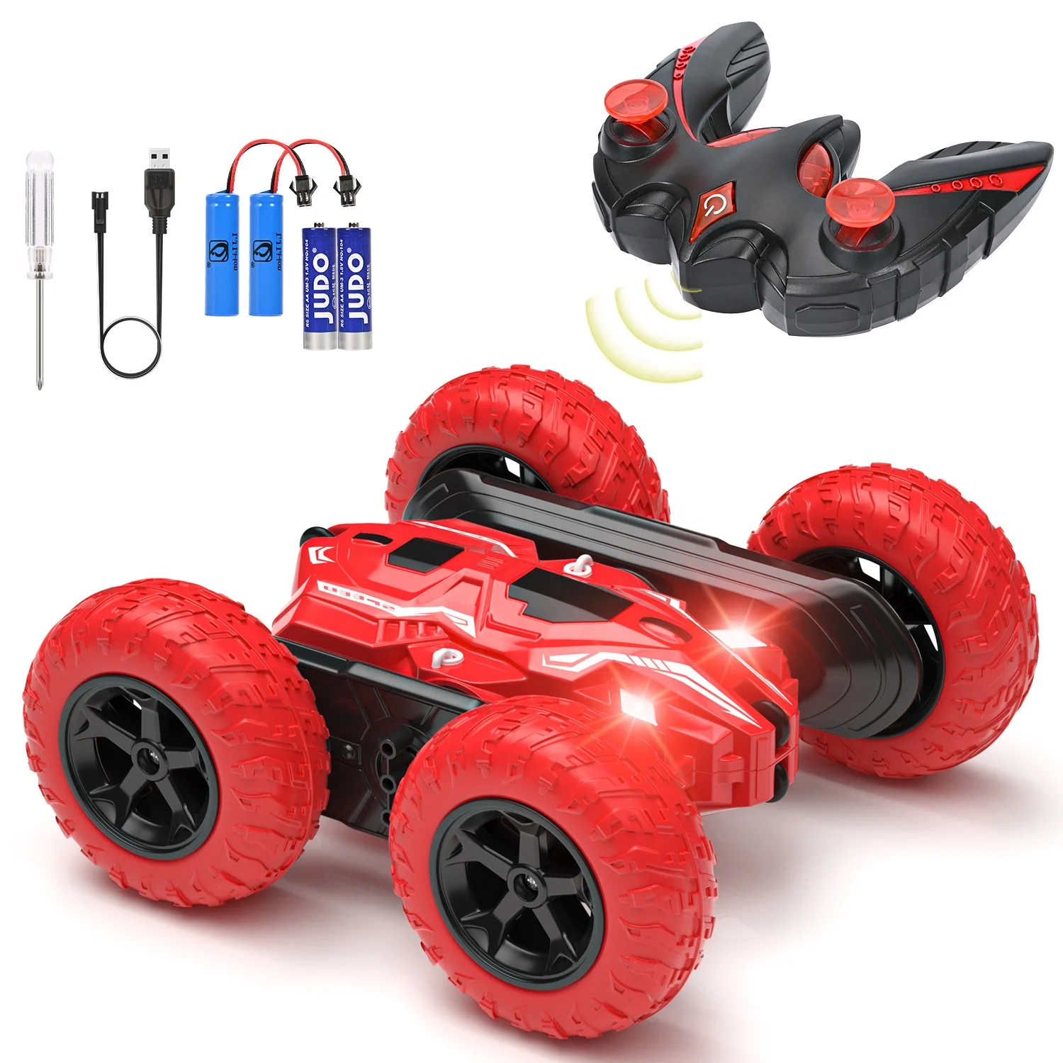 Remote Control Car RC Vehicle Toy High Speed RC Cars Double Sided Mini RC Stunt Car with LED Lights for Kids