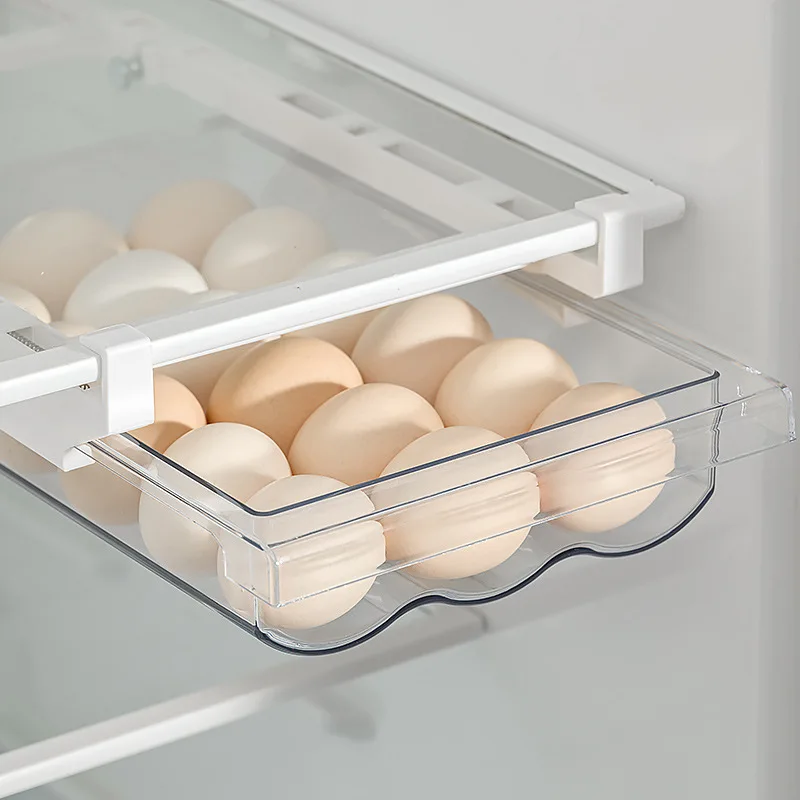Drawer Type PET Freshness Preservation Food Container Egg Organizer Storage Box for Refrigerator