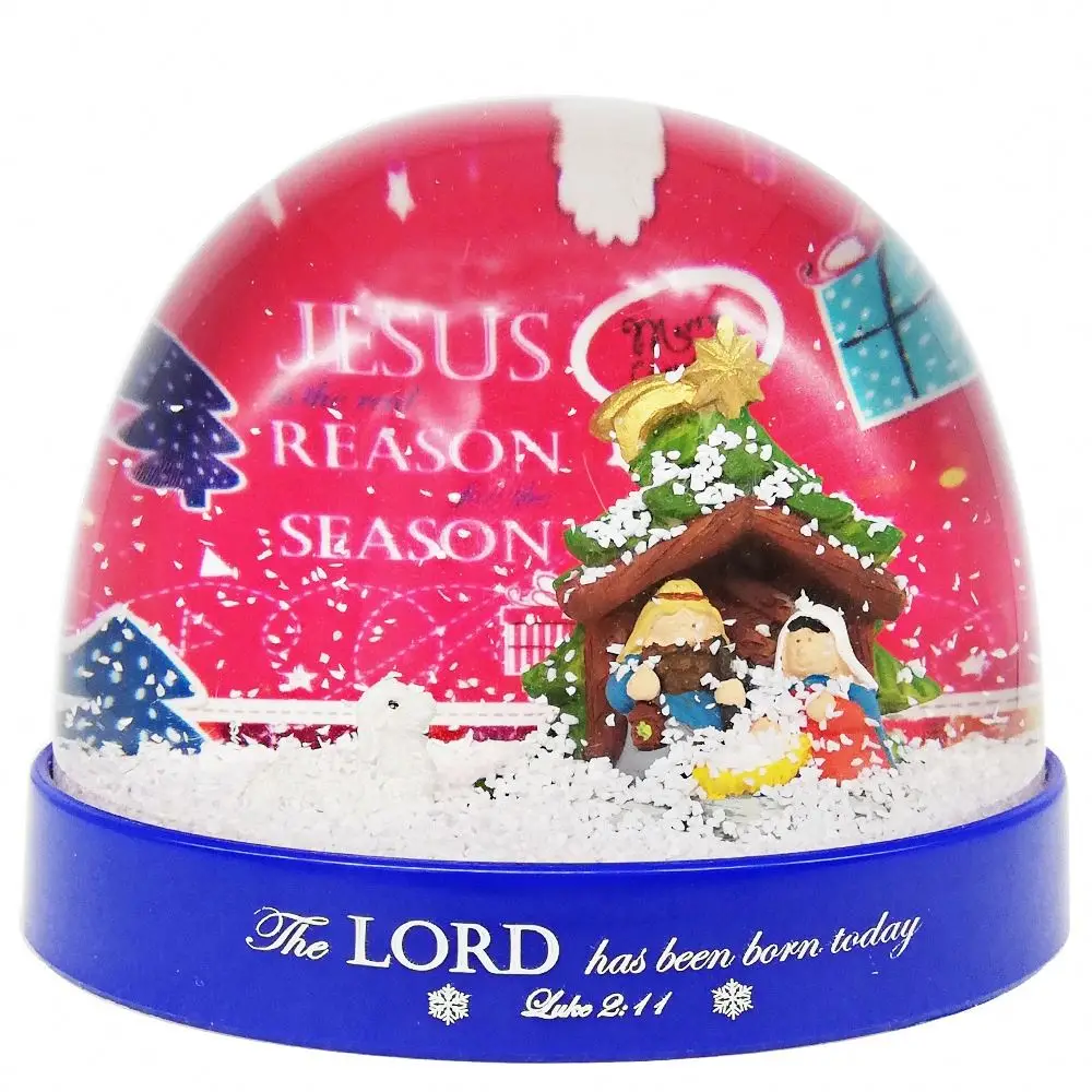 Oval Shape Custom Christmas Snowball Ornaments Animal Decoration Snowball Transparent Water Ball Snow Dome Globe