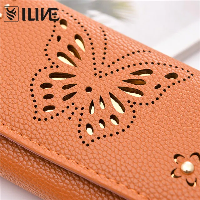 Fashion Hollow out  butterfly Purse wallet women Long money bags travel  wallet