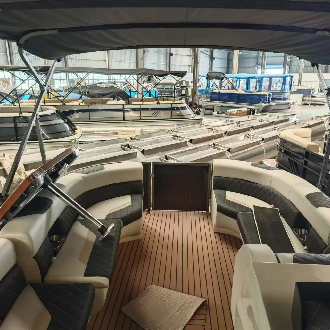 Best fishing pontoon boats motorized  model boats large aluminum pleasure pontoon boat with electric motor