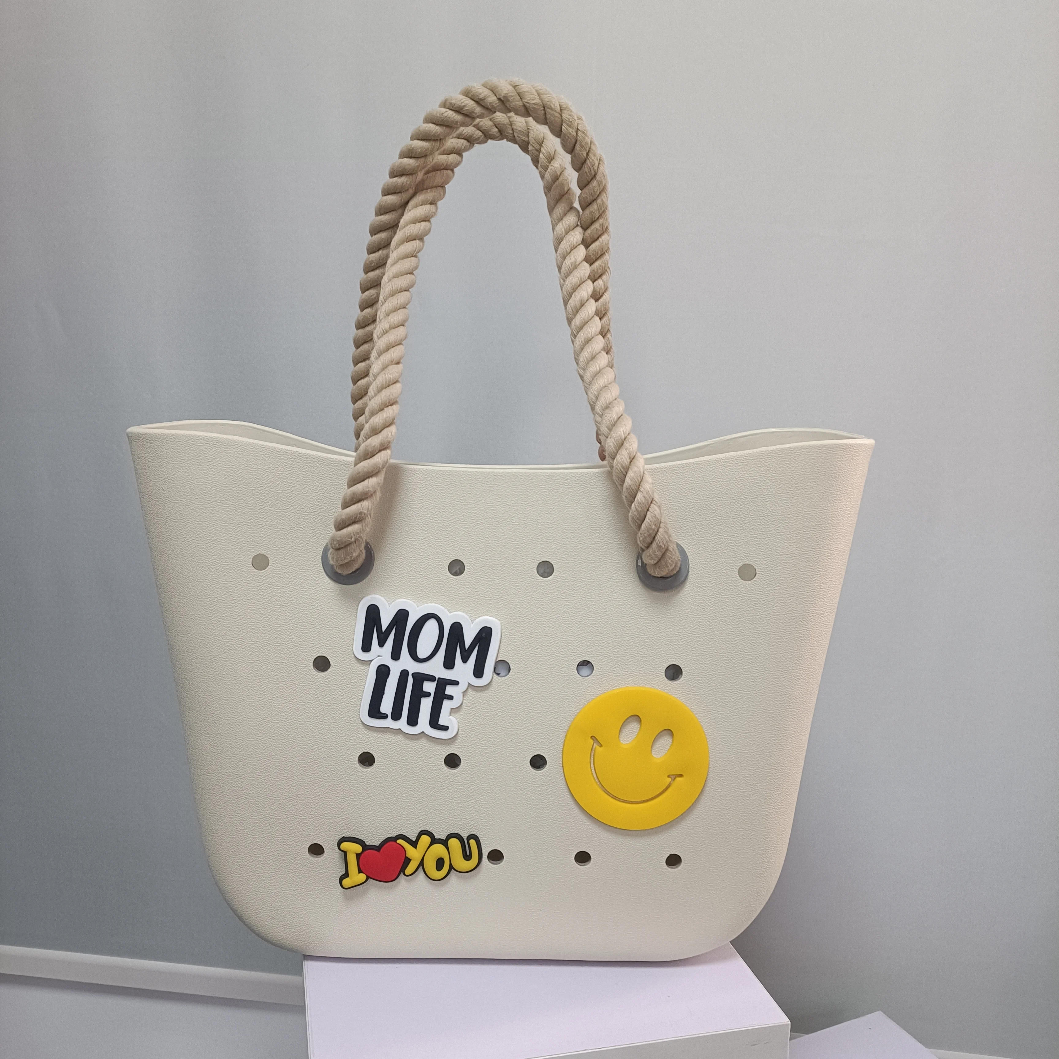 Fashion silicone eva tote bag foam bag with handles jelly beach bags