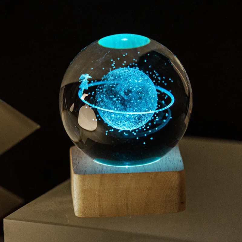 wholesale luminous crystal ball 3d  laser 80mm astronaut crystal ball decoration