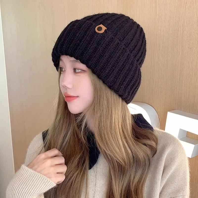 Minimum Order Hat Wholesale Quantity Japanese Knitted 2024 New Versatile Ladies Hats Winter Thickened Warm Hat For Women