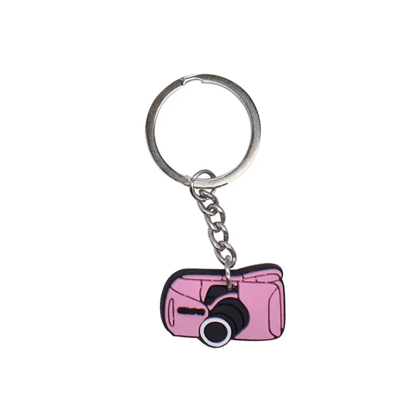 Xun Xin Wholesale Cartoon Camera Keychain Pendant PVC Soft Glue DIY Decorative Buckle School Bag Ornaments Decorative Gifts