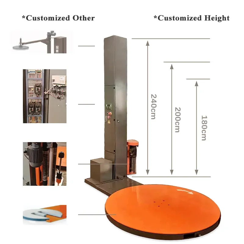 YJNPACK Brand Humanized Intelligent Pallet Stretch Film Protective Skid Wrapper Automatic Packaging Wrap Machine