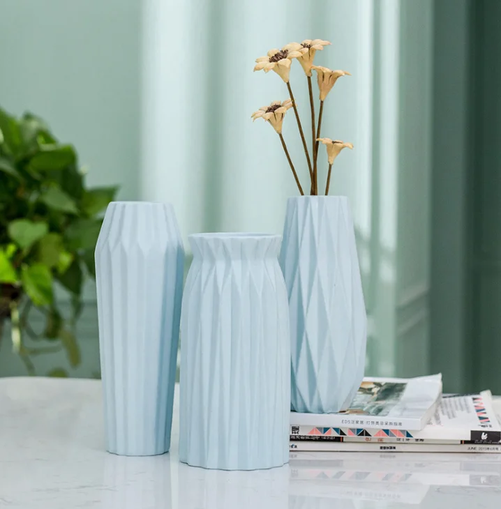 Northern Europe INS Vase Porcelain Ornaments Creative Gifts Blue Ware Home Decoration Ceramic Vase