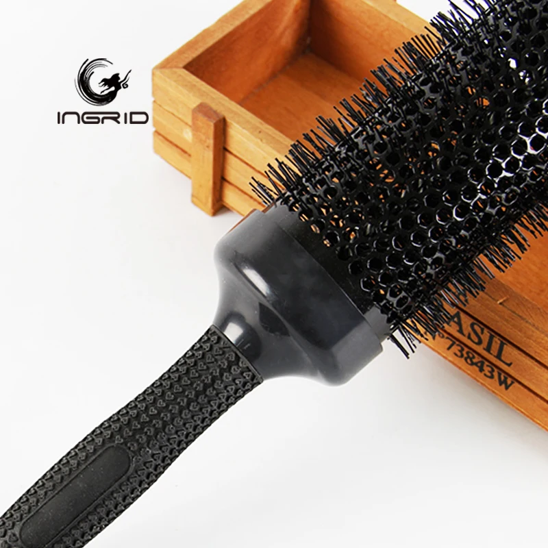 Professional Hairdressing Tool Aluminum Tube Hair comb ionic hair drying brush Ceramic and ion round Thermal hair brush