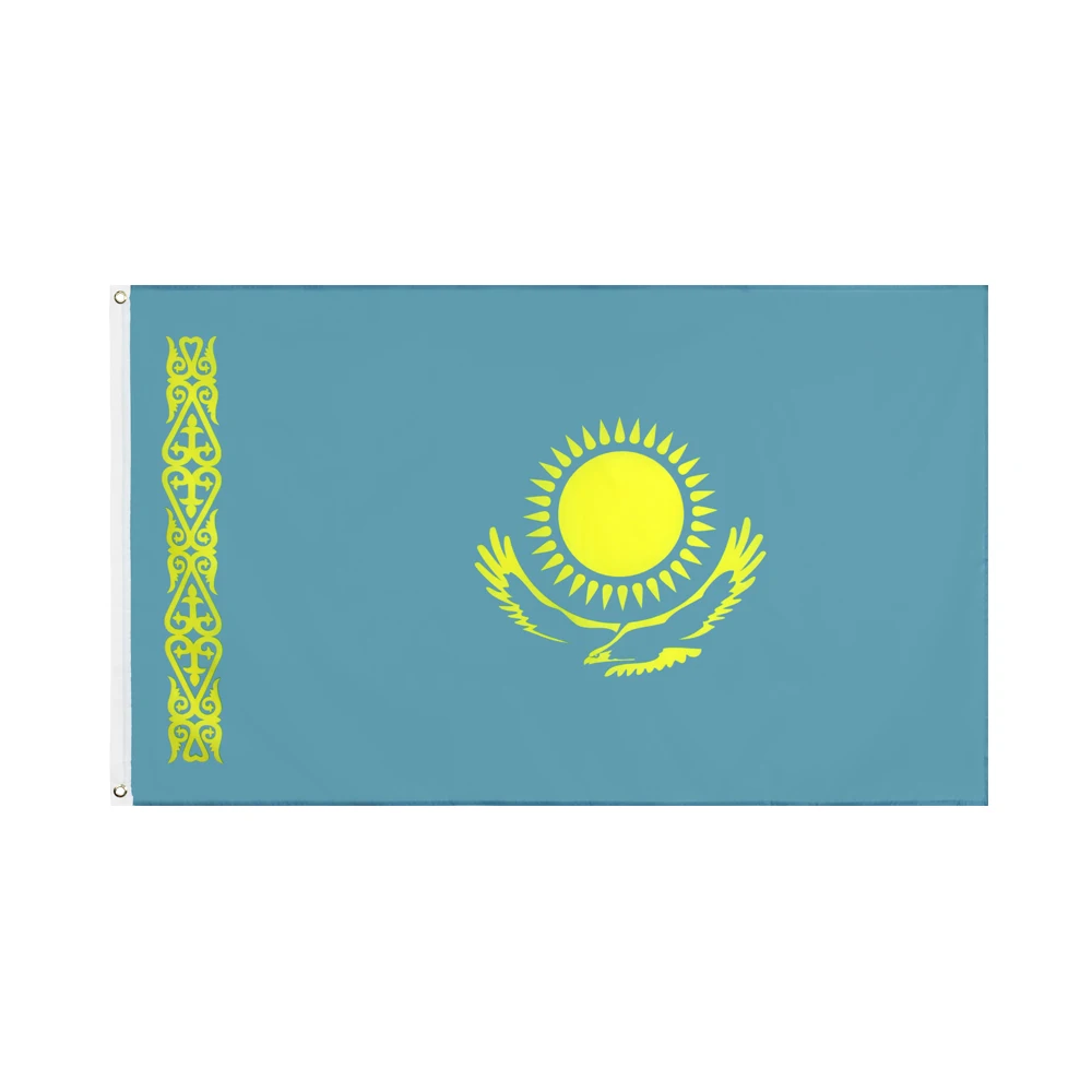 Готовый к отправке 100% полиэстер 3 Х5 футов в наличии с принтом флаг KZ Kazakh Kazakhstan