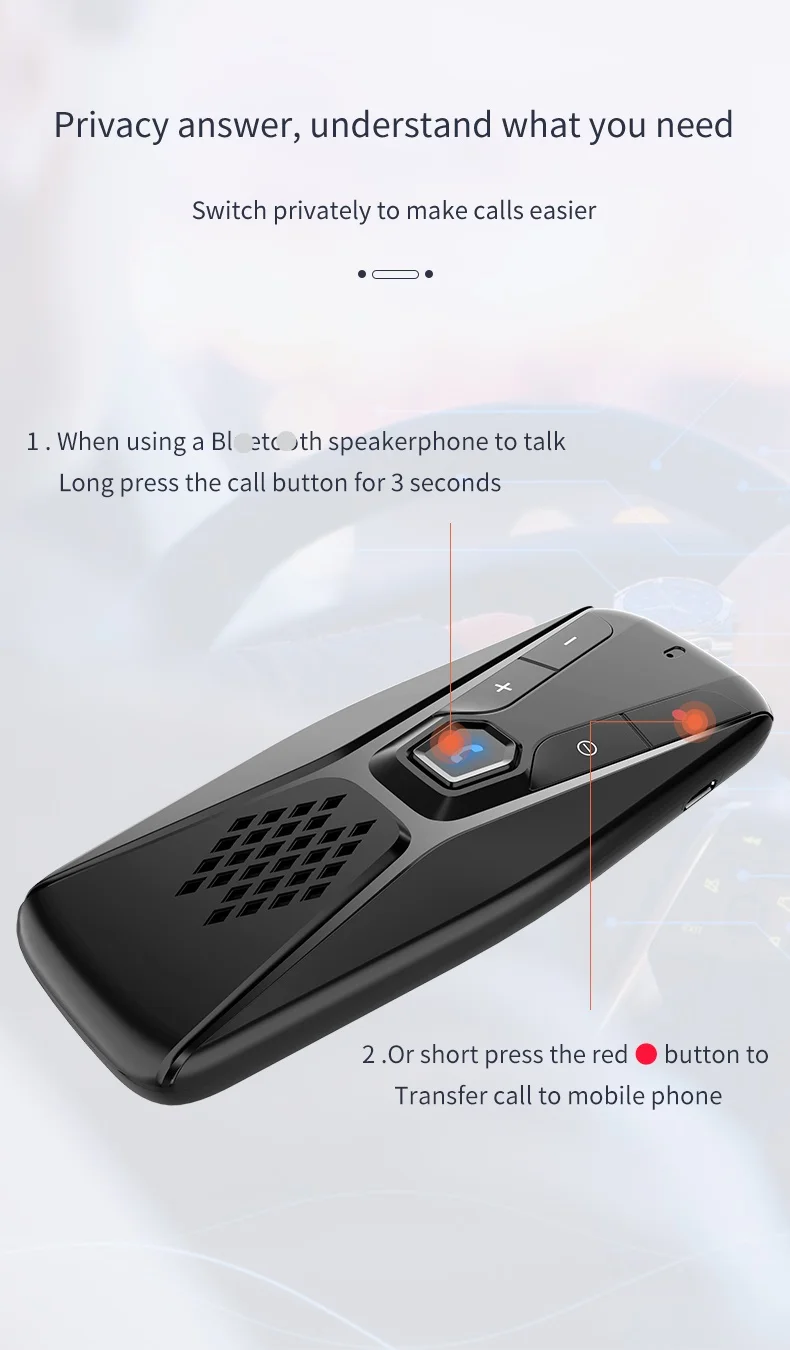 Новый автомобильный bluetooth динамик T823 гарнитура солнцезащитный козырек клипса беспроводной 5 0 музыкальный плеер в автомобиле
