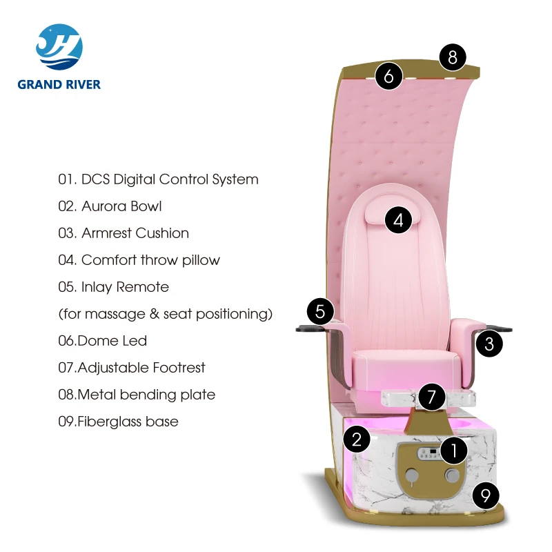 Beauty nail salon furniture electric spa massage chair foot bath spa pedicure and manicure chairs with heating function