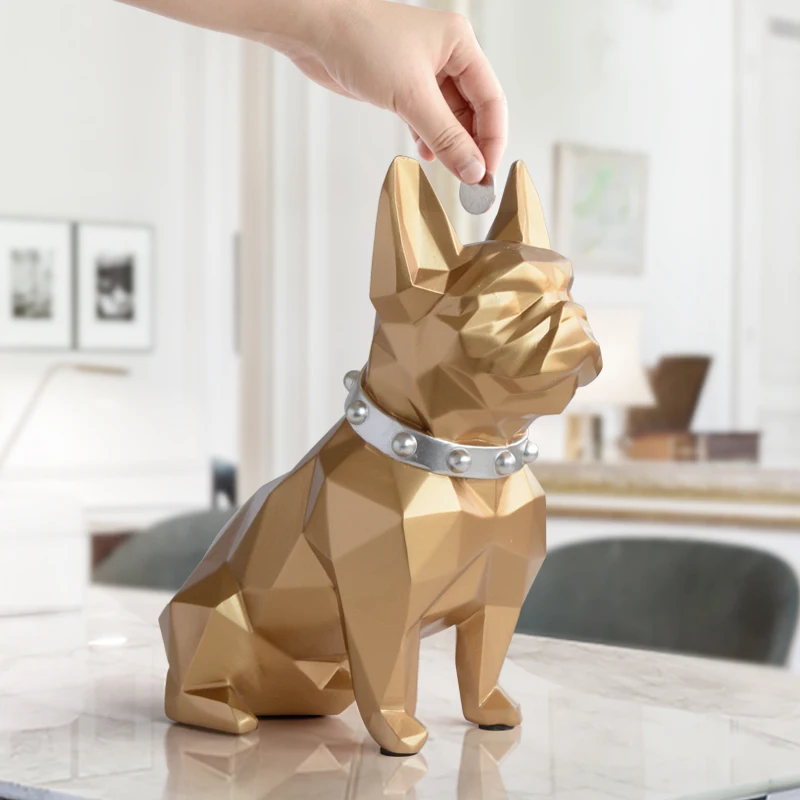 french bulldog piggy bank figurine home decorations coin storage holder toy child gift money box dog for kids