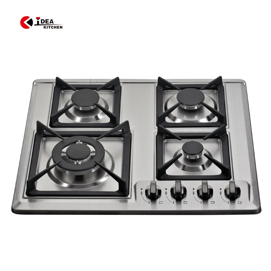 IDEA Manufacturer Wholesale Price 4 Ultrathin Kitchen Built-in Stainless Steel NG LPG High Pressure 4 Burner Digital Gas Stove