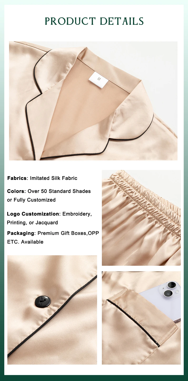 Factory Direct Sale Imitated Silk Satin Pajamas Set Long Sleeve Autumn Sleepwear Loungwear Two Piece Set Robes for Woman