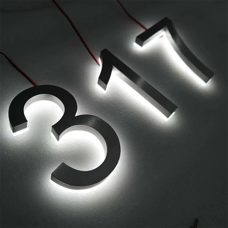 Modern House Numbers,Illuminated Address Numbers, New Home Address Sign, LED Home Address Sign, Lighted House Number Sign