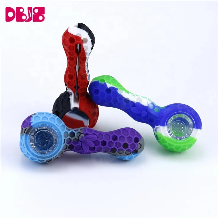 Modern Silicone Smoke weed honeybee travel hand tobacco smoking pipes