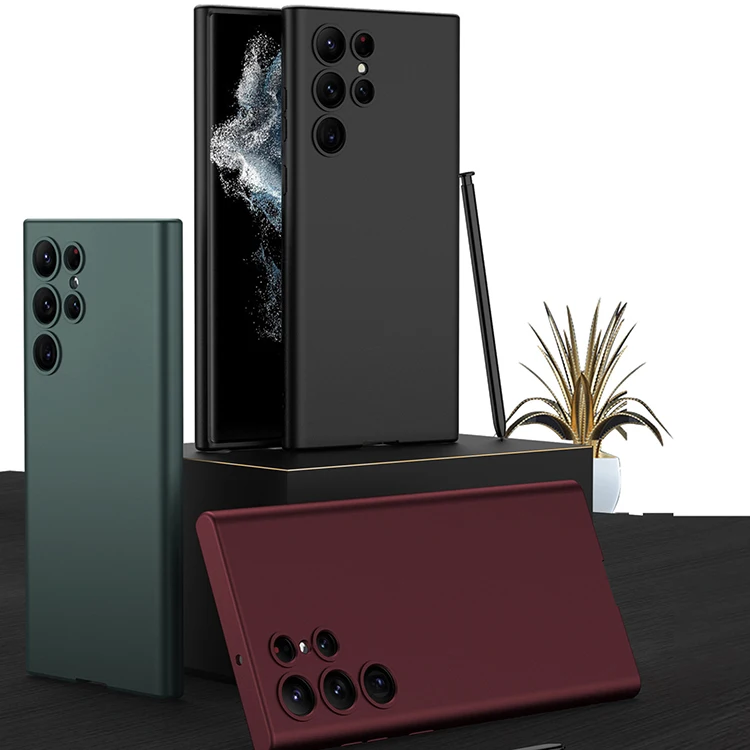 Newest Ultra Thin Skin Feeling S23 Cover Liquid Silicone All Inclusive Anti Drop Mobile Phone Case for Samsung Galaxy S23 Ultra