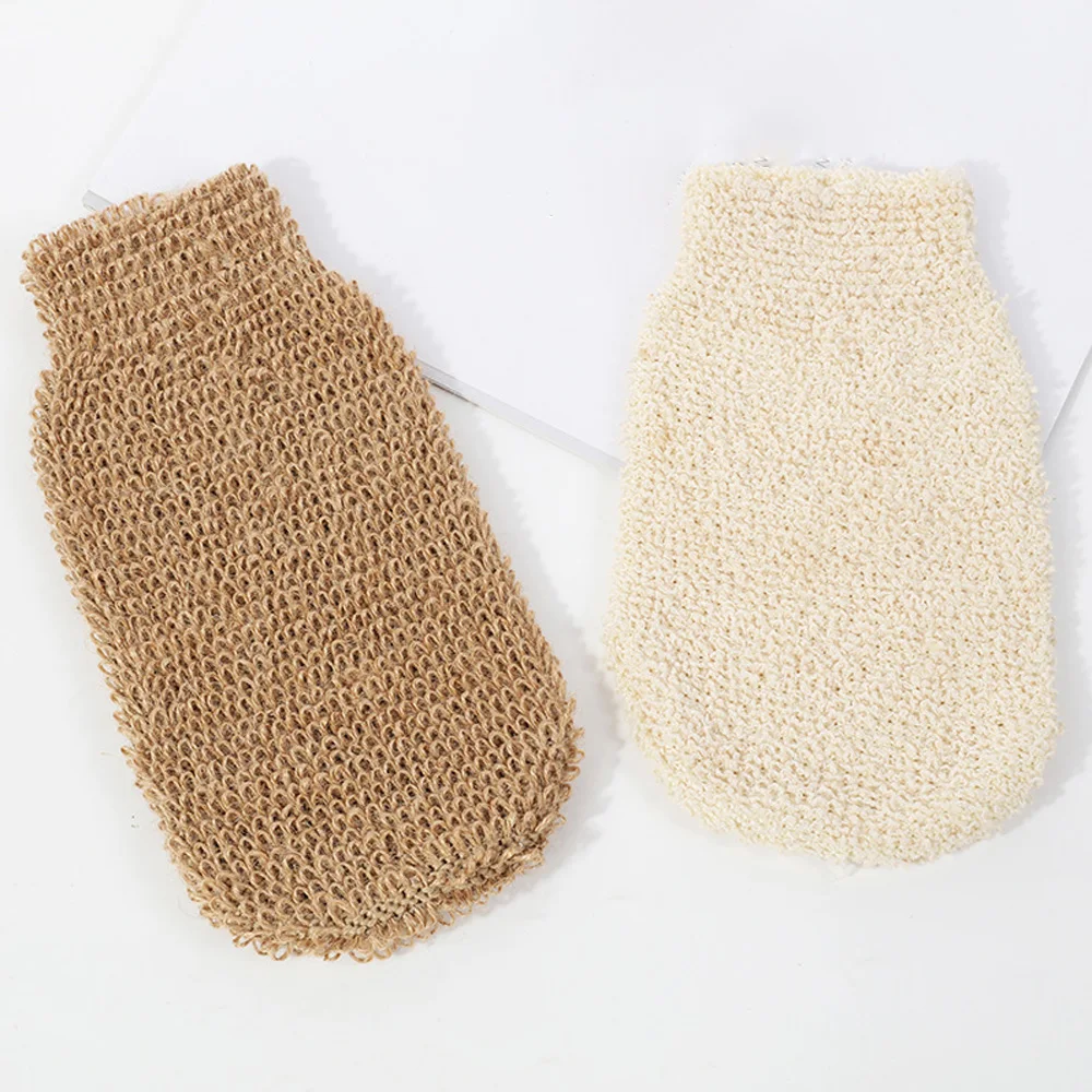 BSCI Manufacturer Promotional 100% Natural Hemp Glove Body Cleaning Hemp Bath Mitt Sisal Exfoliating Mitt