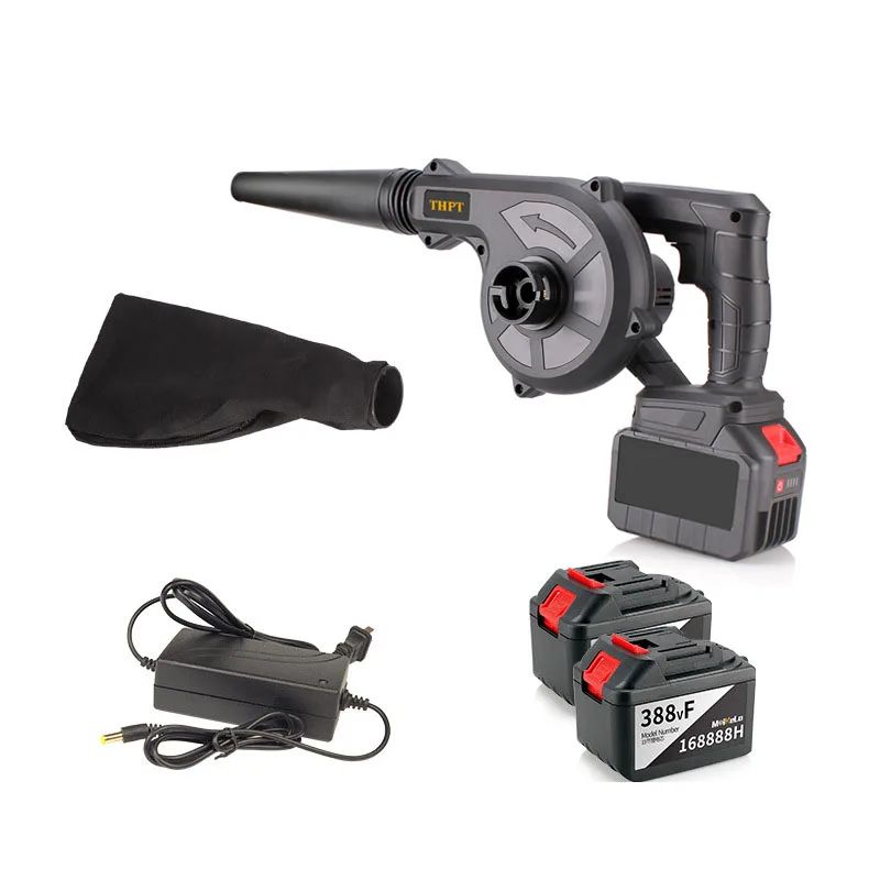 600W Multi-Functional Cordless Electric Hair Dryer Leaf Blower & Hot Air Gun Speed Adjustment Rechargeable Battery-Powered Tool