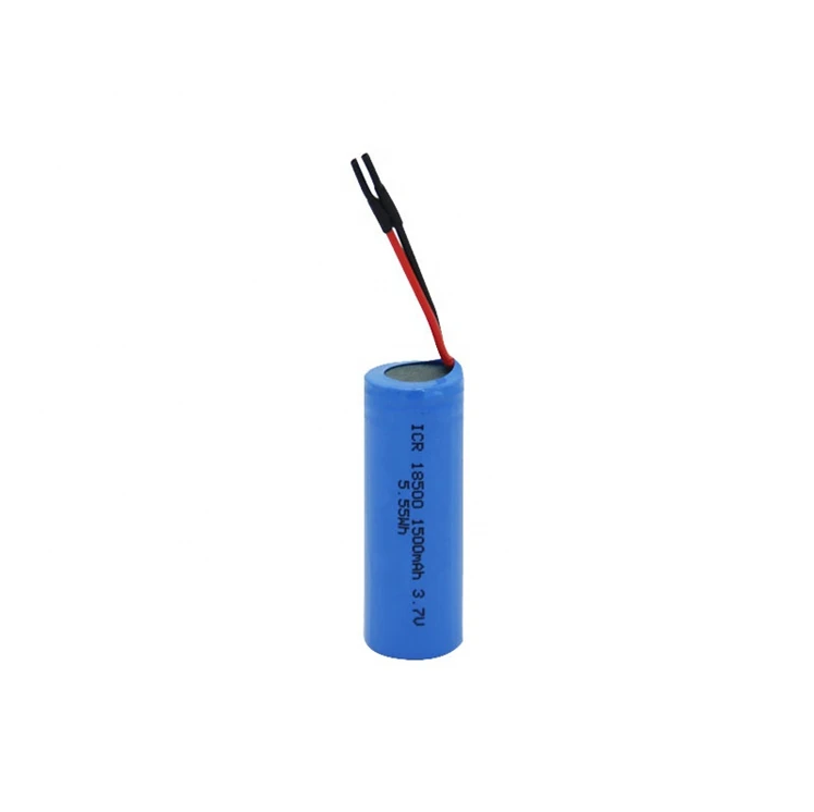 3.7v 18500 Li-ion Rechargeable Battery 18500 1500mah 3.7v Single Battery With Connector