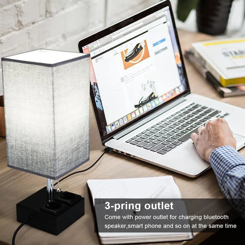 2020 Amazon hot new bedside table lamp with usb port