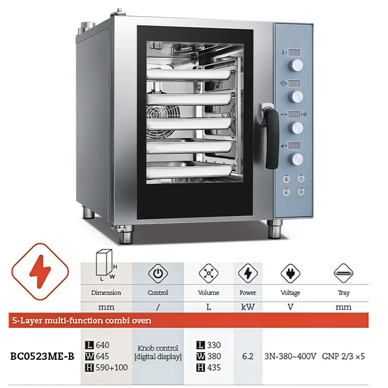 Commercial 5 layers Bakery Oven Equipment Industrial Gas/Electric Convection Combi Oven Baking Baked Chicken with Steam