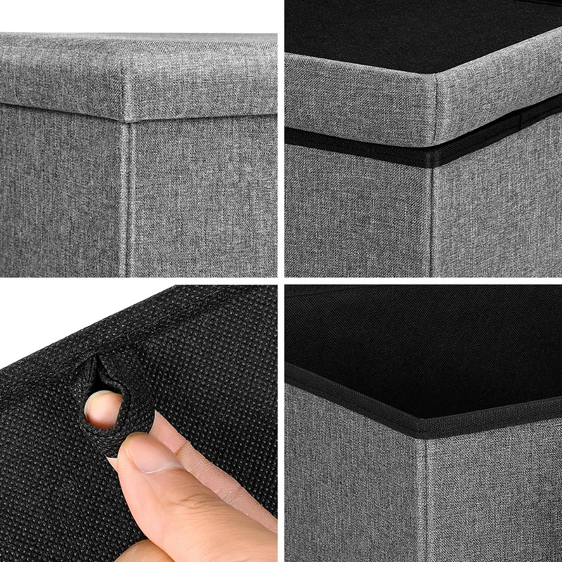 Складной стул для ног Bailey Grey из льняной ткани